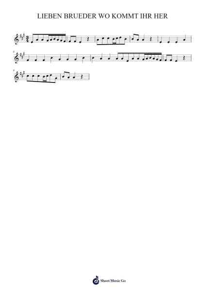 LIEBEN BRUEDER WO KOMMT IHR HER Sheet Music by Quintin Moreno-Arr.Cookeda
