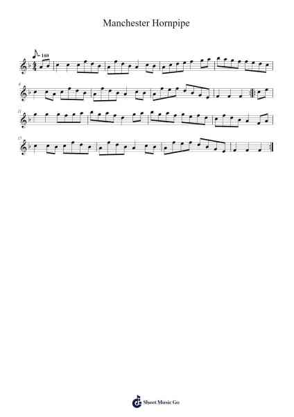 Manchester Hornpipe Sheet Music by Yulenings Butdn-Arr.Derion