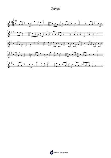 Gavot Sheet Music by John Stanley-Arr.Mattrie