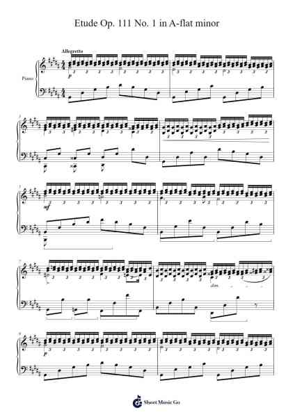 Etude Op. 111 No. 1 in A-flat minor Musica per pianoforte di Camille Saint-Saëns - Arr.Consdrow