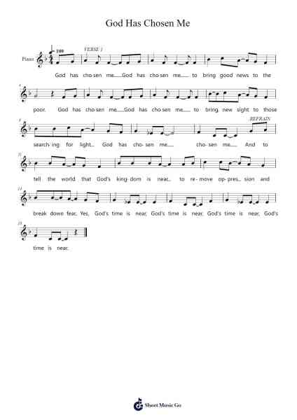 God Has Chosen Me 樂譜由 undefined - 編曲 Jefgiles Greren