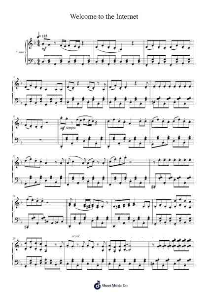 Welcome to the Internet Sheet Music by Bo Burnham-Arr.Leisa