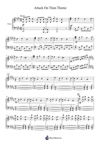 Attack On Titan Theme Sheet Music by undefined-Arr.Invy