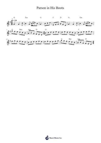 Parson in His Boots Sheet Music by Elroydie Bellmann-Arr.Keatsshua Beareade
