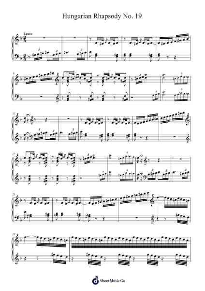 Hungarian Rhapsody No. 19 乐谱由 Franz Liszt - 编曲 Jonesrhys