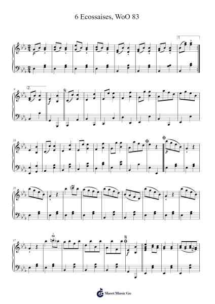 6 Ecossaises, WoO 83 楽譜 by Ludwig van Beethoven-Arr.Croftslop