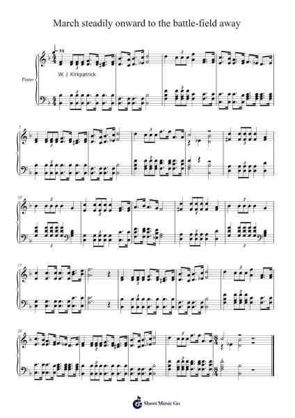 March Steadily Onward to the Battlefield Away Sheet Music by Isaac Watts-Arr.Triswolf Roochel