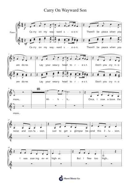Carry On Wayward Son Sheet Music by Will Laverman-Arr.Keliot Hicksner