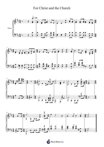 For Christ and the Church Sheet Music by Isaac Watts-Arr.Taters Jonkyle