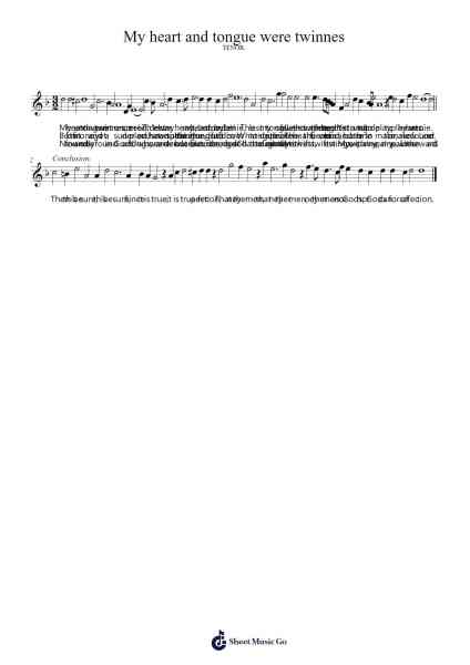 My Heart and Tongue Were Twins Sheet Music by John Dowland-Arr.Feltrid