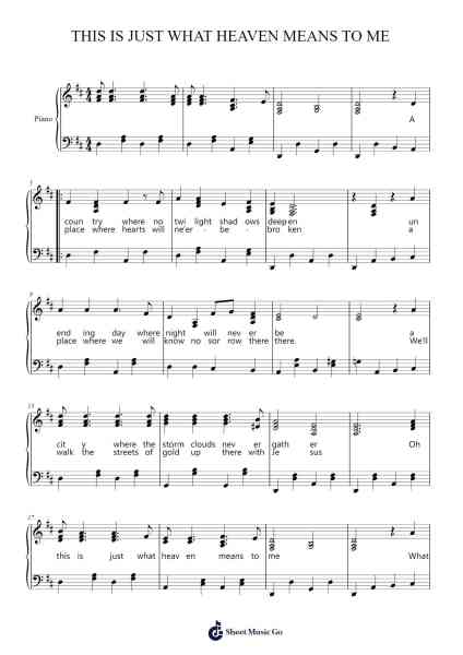 THIS IS JUST WHAT HEAVEN MEANS TO ME Notenblatt von JIMMIE DAVIS-Arr.Steinter Rooridge