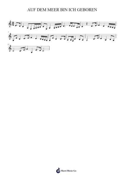 AUF DEM MEER BIN ICH GEBOREN 楽譜 by undefined-Arr.Yvonmand