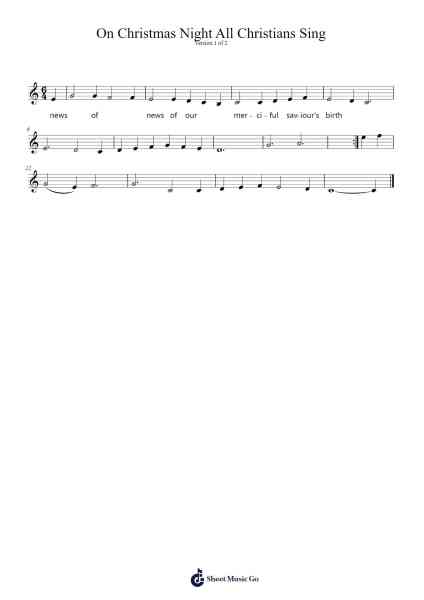 On Christmas Night All Christians Sing Sheet Music by Simon Furey/Lewis Jones-Arr.Hughlon