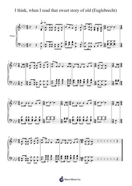 I Think, When I Read That Sweet Story of Old 楽譜 by Isaac Watts-Arr.Walmeo