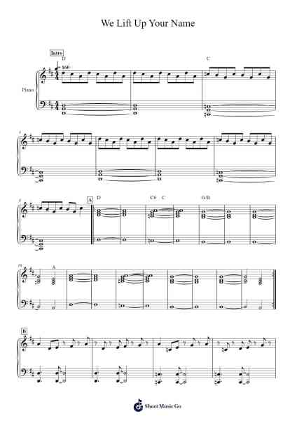 We Lift Up Your Name Ноты для фортепиано от Shana Wilson-Arr.Copharine