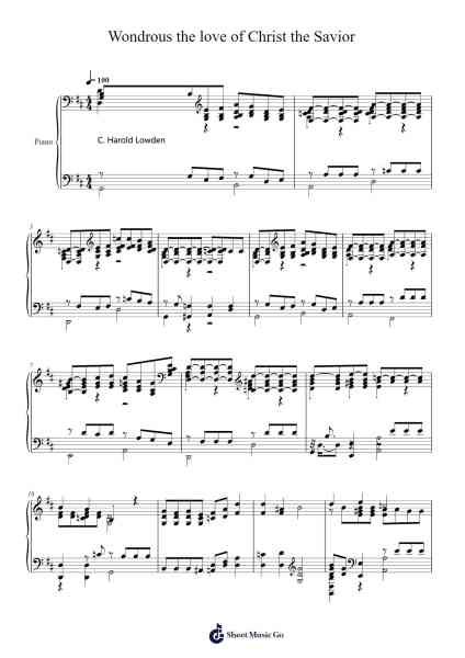 Wondrous the Love of Christ the Savior Sheet Music by Isaac Watts-Arr.Pegville