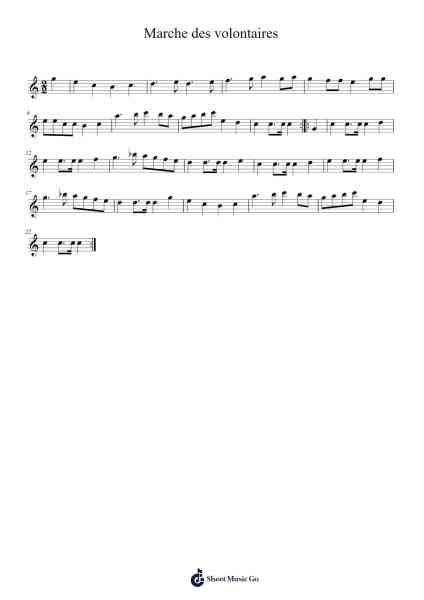 Marche des volontaires Sheet Music by Twainted Hewdn-Arr.Panvier Oisendan