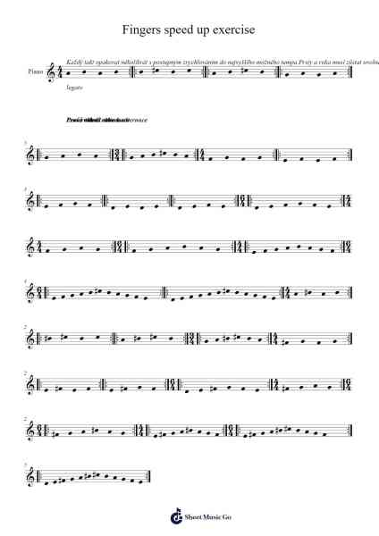 Fingers speed up exercise Sheet Music by DeTee-Arr.Warald Kipfrank