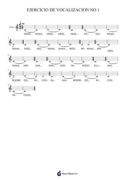 EJERCICIO DE VOCALIZACION NO 1 Sheet Music by HERMES-Arr.Tifstal Noelvogt