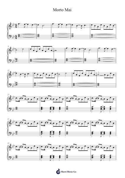 Morto Mai Ноты для фортепиано от Lazza-Arr.Tifdike Mupont