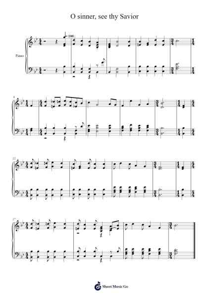 O Sinner, See Thy Savior Sheet Music by Isaac Watts-Arr.Cookjoe