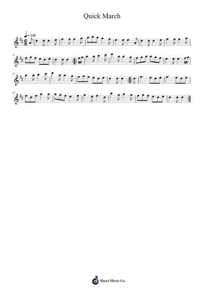 Quick March Musica per pianoforte di undefined - Arr.Wattkeith Louichild