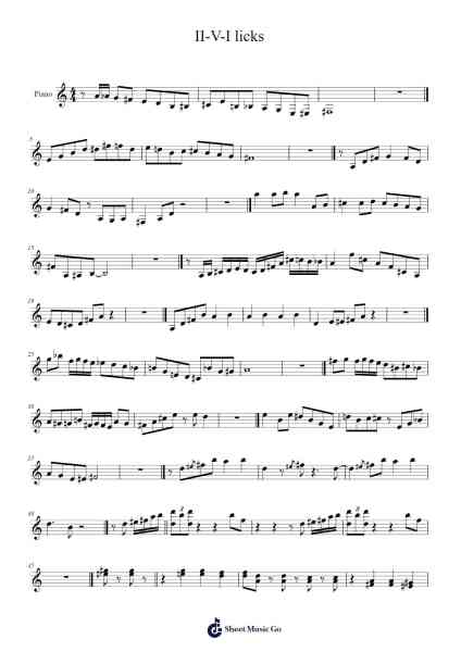 II-V-I licks Ноты для фортепиано от Housmike Bachsh-Arr.Yuledawn