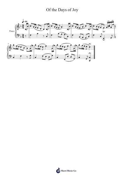 Of the Days of Joy 樂譜由 Matthew G. Hart - 編曲 Hugsay