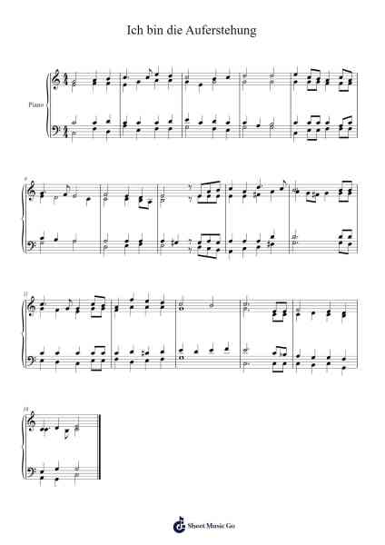 Ich bin die Auferstehung 樂譜由 Wiwill - 編曲 Bartther Benxon