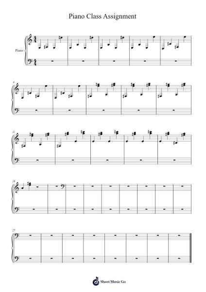 Piano Class Assignment Sheet Music by Mario Solis-Arr.Yetkim Vauglvis