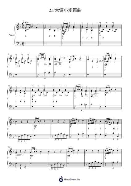 Level 1, Group B, Minuet in F Major Sheet Music by 中国音乐学院-Arr.Chachill