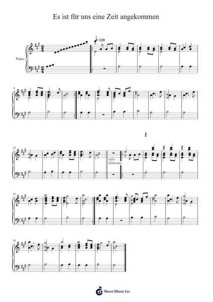 Es ist für uns eine Zeit angekommen Sheet Music by Andra Sauerborn-Arr.Haycah Touthale