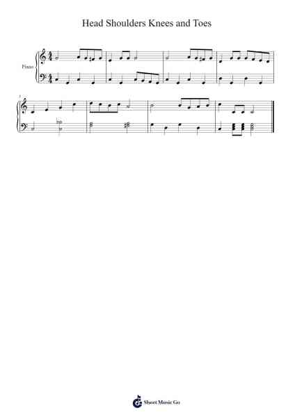 Head Shoulders Knees and Toes Sheet Music by undefined-Arr.Comnions Irlay