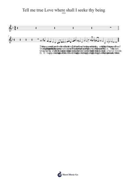 VIII. Tell me true Love where shall I seeke thy being Sheet Music by John Dowland-Arr.Fitzbaird Marreade