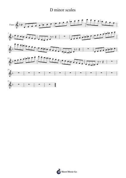 D minor scales 樂譜由 undefined - 編曲 Milesbelle