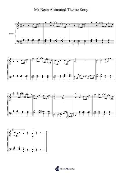 Mr Bean Animated Theme Song 乐谱由 Howard Goodall - 编曲 Acan Sailskiel