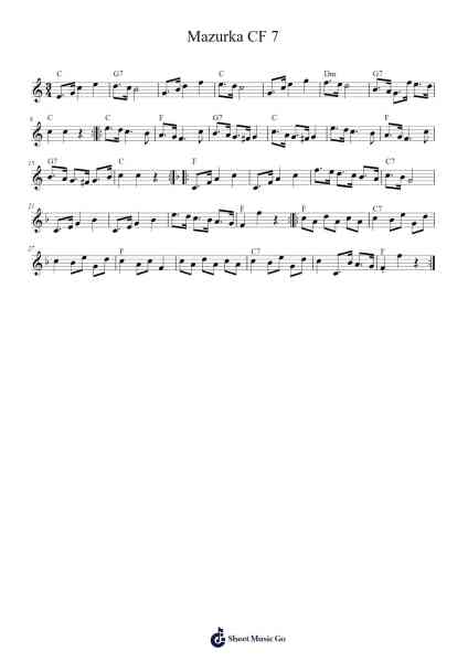Mazurka CF 7 乐谱由 Rubatormer - 编曲 Vefrank Graseph