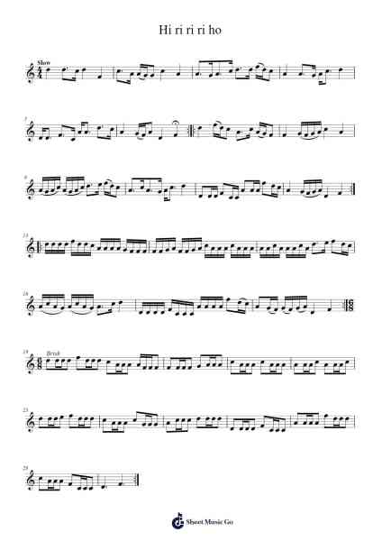 Hi ri ri ri ho Sheet Music by RelyBand-Arr.Dowar Warford