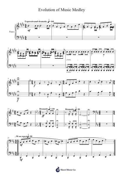 Evolution of Music Medley 樂譜由 undefined - 編曲 Bellper Cowcolm