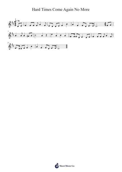 Hard Times Come Again No More Sheet Music by undefined-Arr.Chesria
