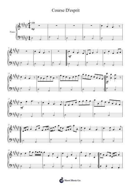 Course D'esprit 樂譜由 undefined - 編曲 Maudfox Mikejames
