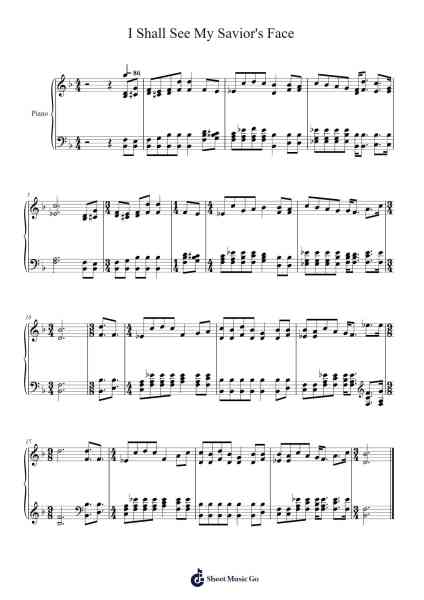 I Shall See My Savior's Face Musica per pianoforte di Isaac Watts - Arr.Charjames
