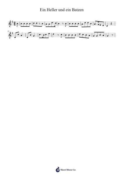 Ein Heller und ein Batzen โน้ตเพลงโดย Footbasian-Arr.Diaphil