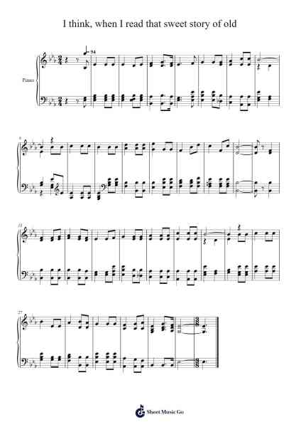 I Think, When I Read That Sweet Story of Old Sheet Music by Isaac Watts-Arr.Wattle