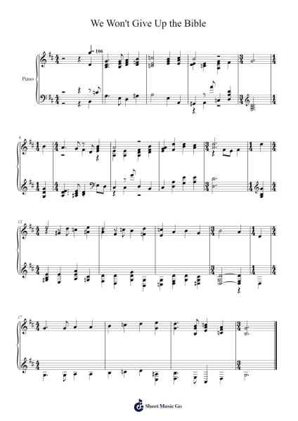 We Won't Give Up the Bible Sheet Music by Isaac Watts-Arr.Brurel