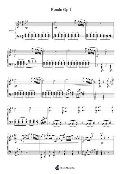 Rondo Op 1 乐谱由 Blumehous - 编曲 Junegia Wato