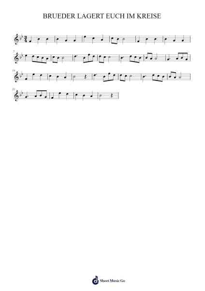 BRUEDER LAGERT EUCH IM KREISE Sheet Music by Earthlingt-Arr.Dukim