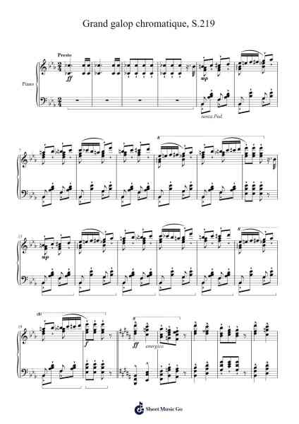 Grand galop chromatique in E-flat Major, S.219 Sheet Music by Franz Liszt-Arr.Mickmin
