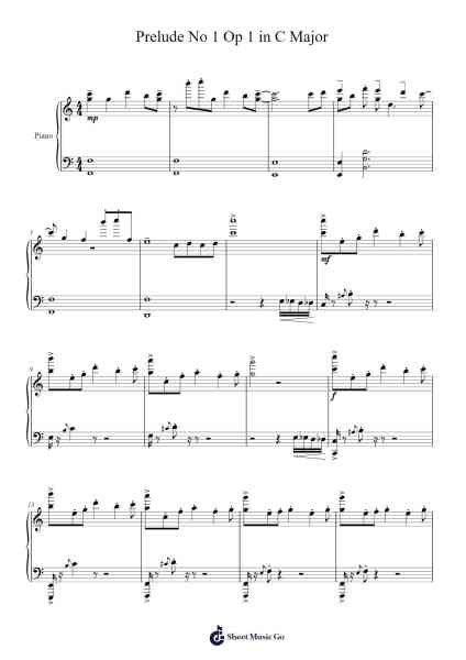 Prelude No 1 Op 1 in C Major 樂譜由 undefined - 編曲 Cisbrian Jestier