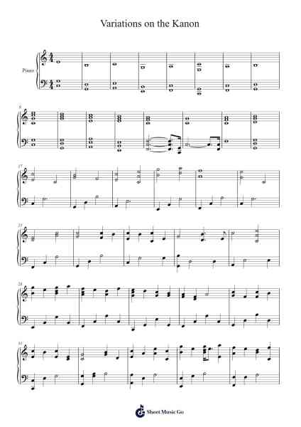 Variations on the Kanon 樂譜由 Kevin Noh - 編曲 Reyler Poundien